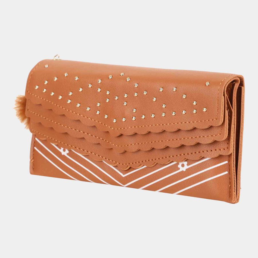 Women's Tan Polyurethane Handbag, , large image number null