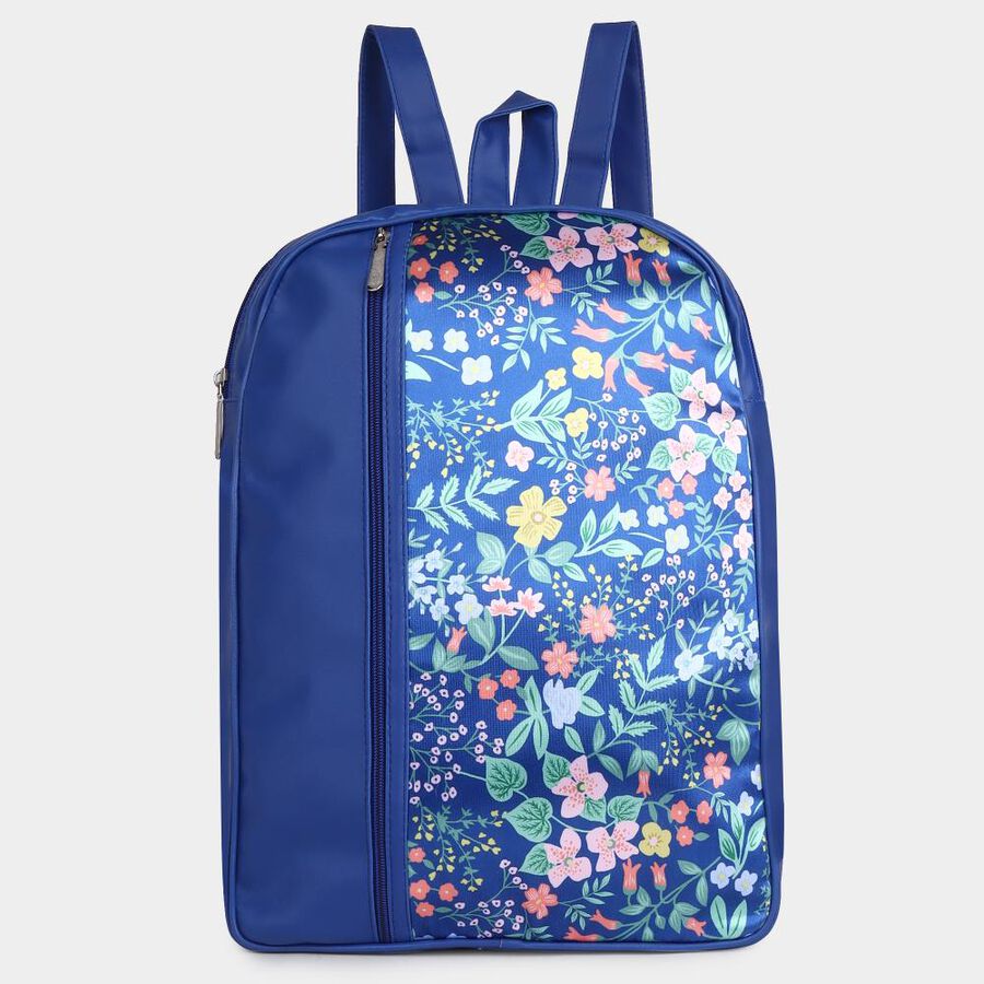 Women's Blue Polyurethane Backpack, , large image number null