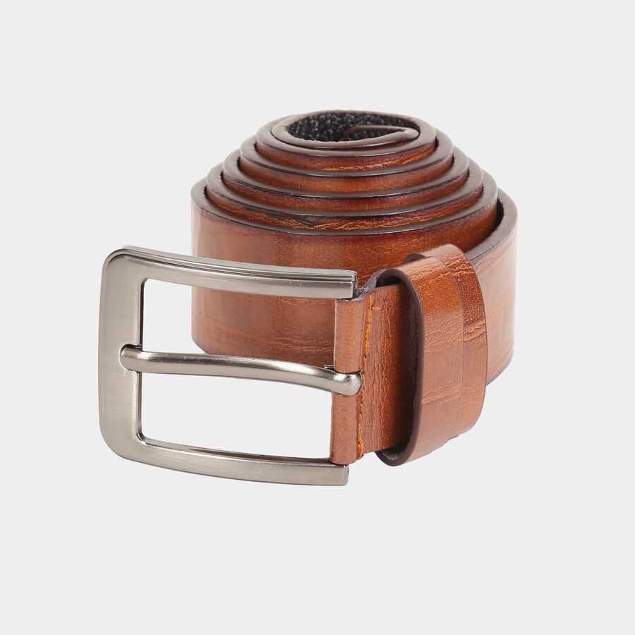 Men's Tan Polyurethane Casual Belt, , large