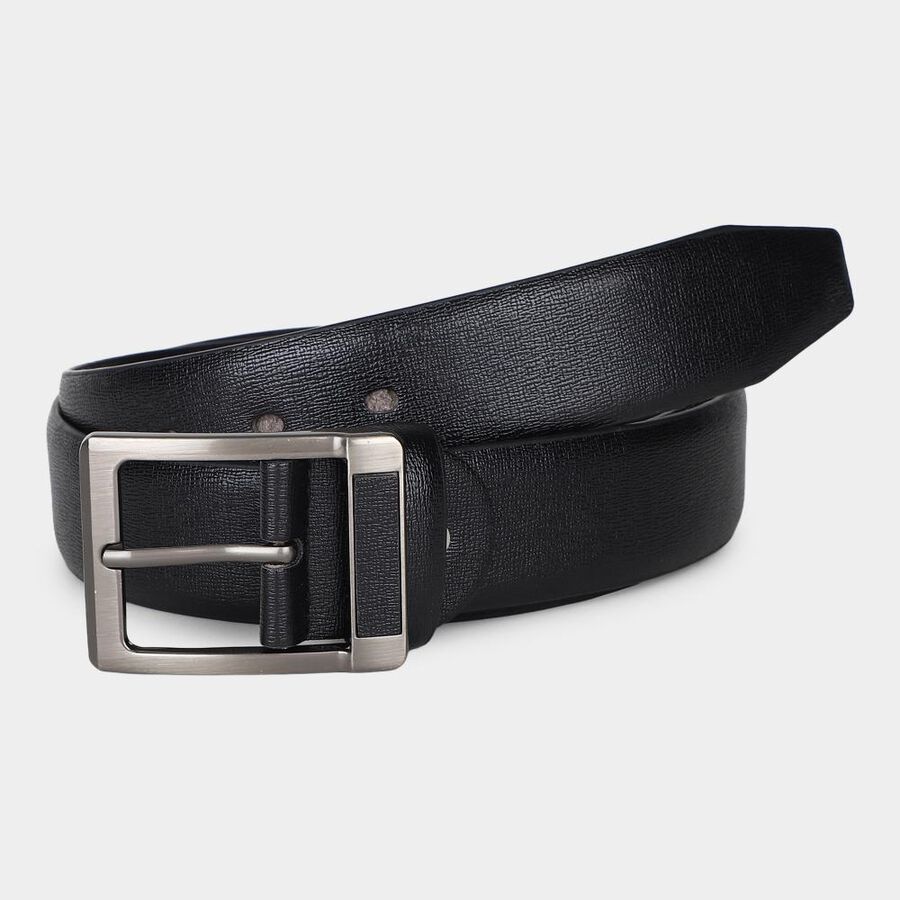 Men's Black PU Formal Belt , , large