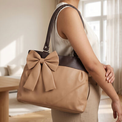Woman's Brown Polyurethane Bag