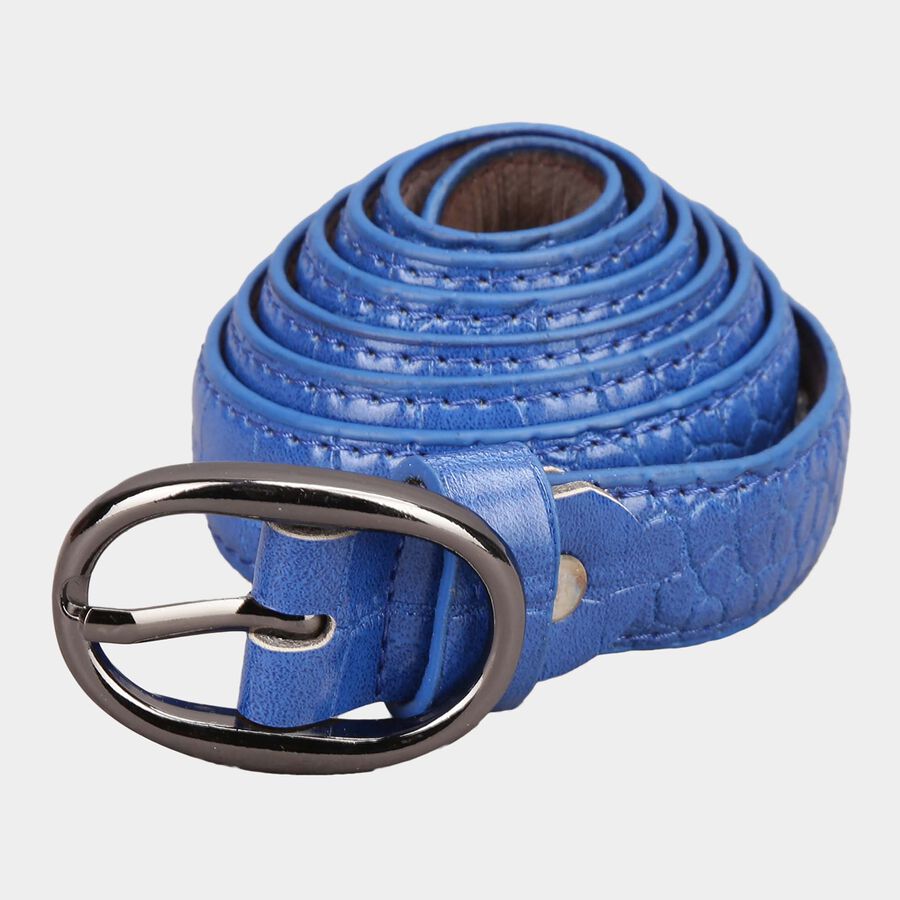 Women's Blue Polyurethane Belt, , large image number null
