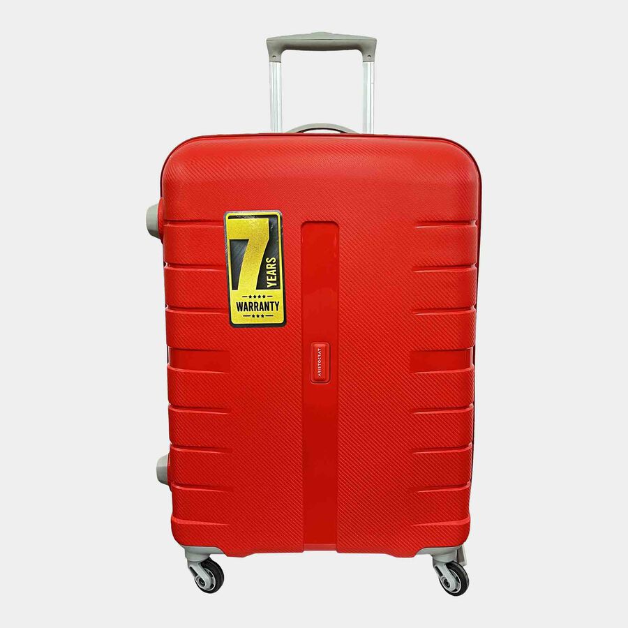 4-Wheel Red Polypropylene Hard Case Trolley, Medium, , large image number null