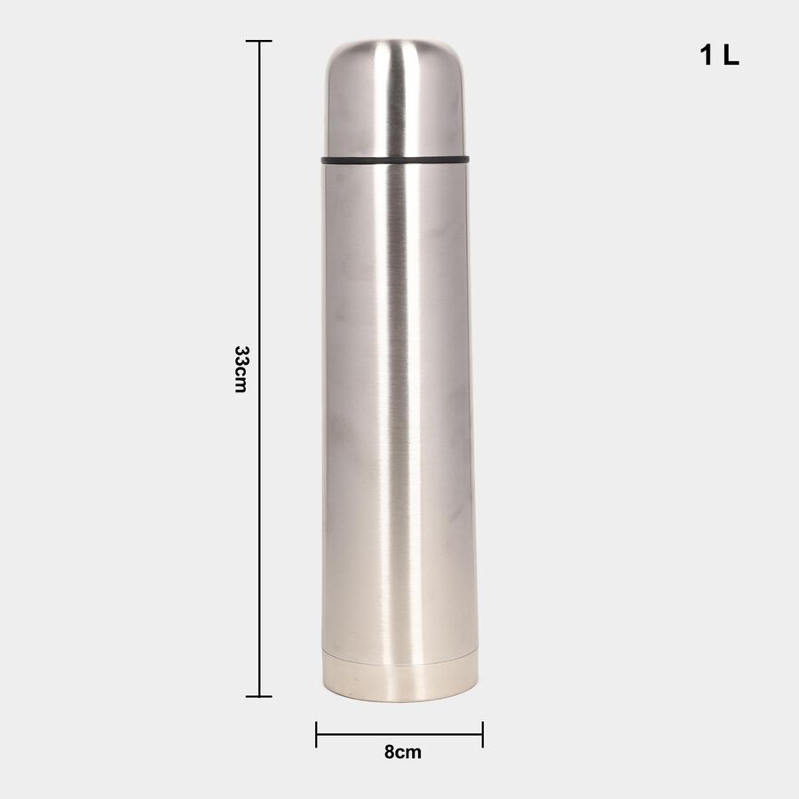 1 L Thermosteel Vacuum Insulated Double Walled Flask with Drinking Cup Lid | 24 Hours Hot and Cold Water Bottle, , large image number null