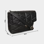 Women Black Polyurethane Handbag, , small image number null