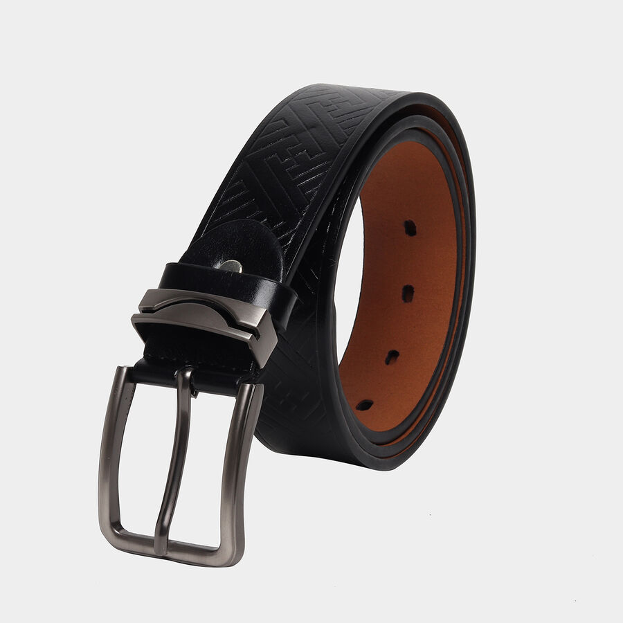 Men's Black Polyurethane Casual Belt, , large image number null