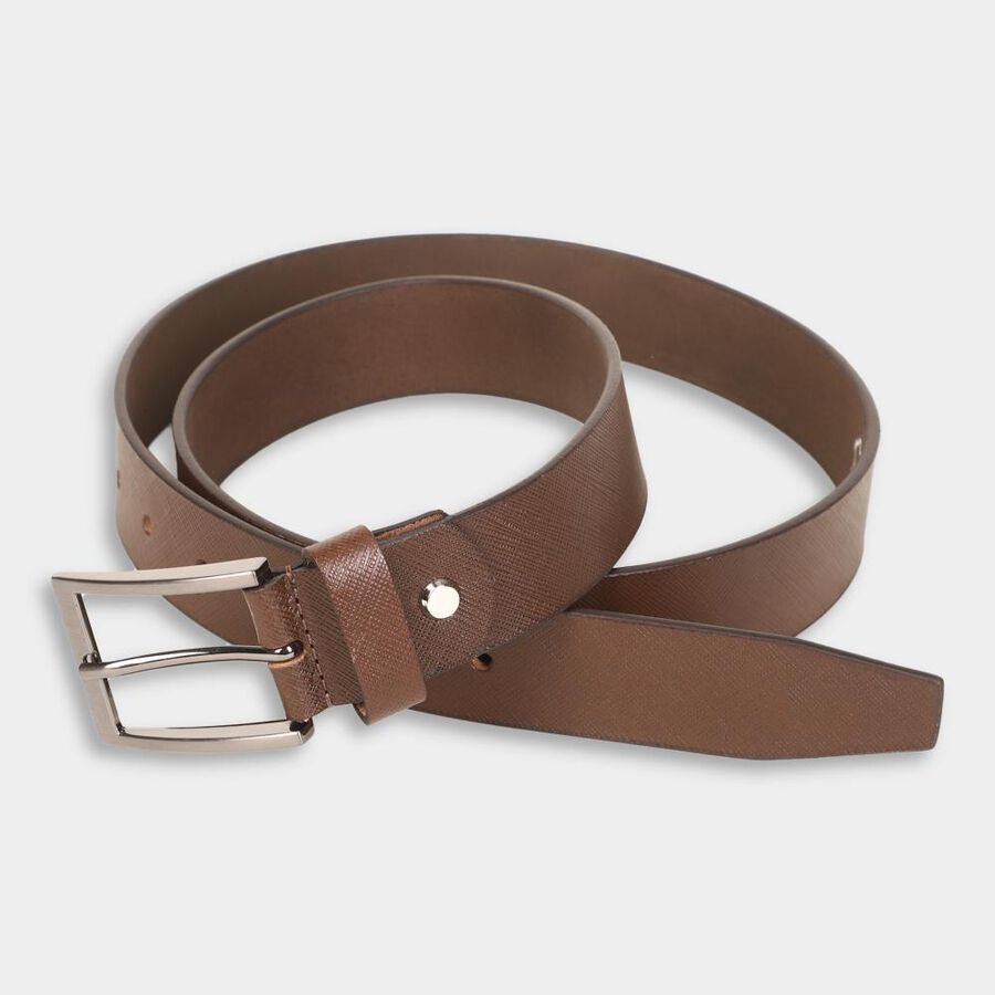 Men's Brown Leather Casual Belt, , large image number null