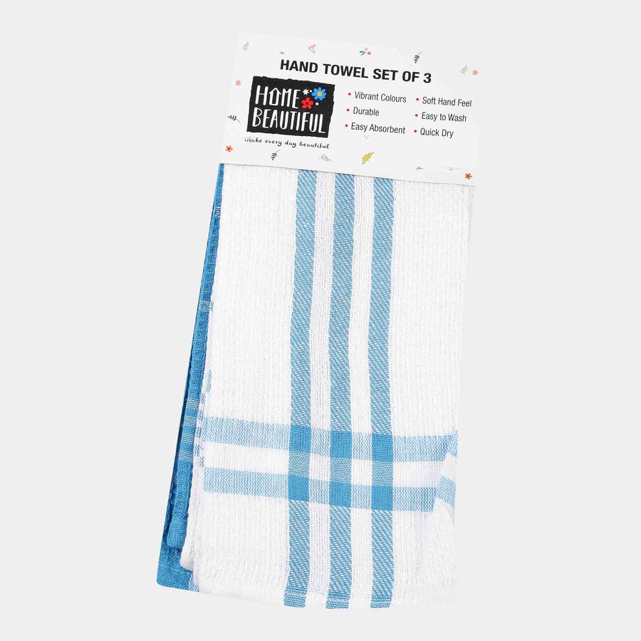 Cotton Striped Hand Towel - Set of 3, , large image number null