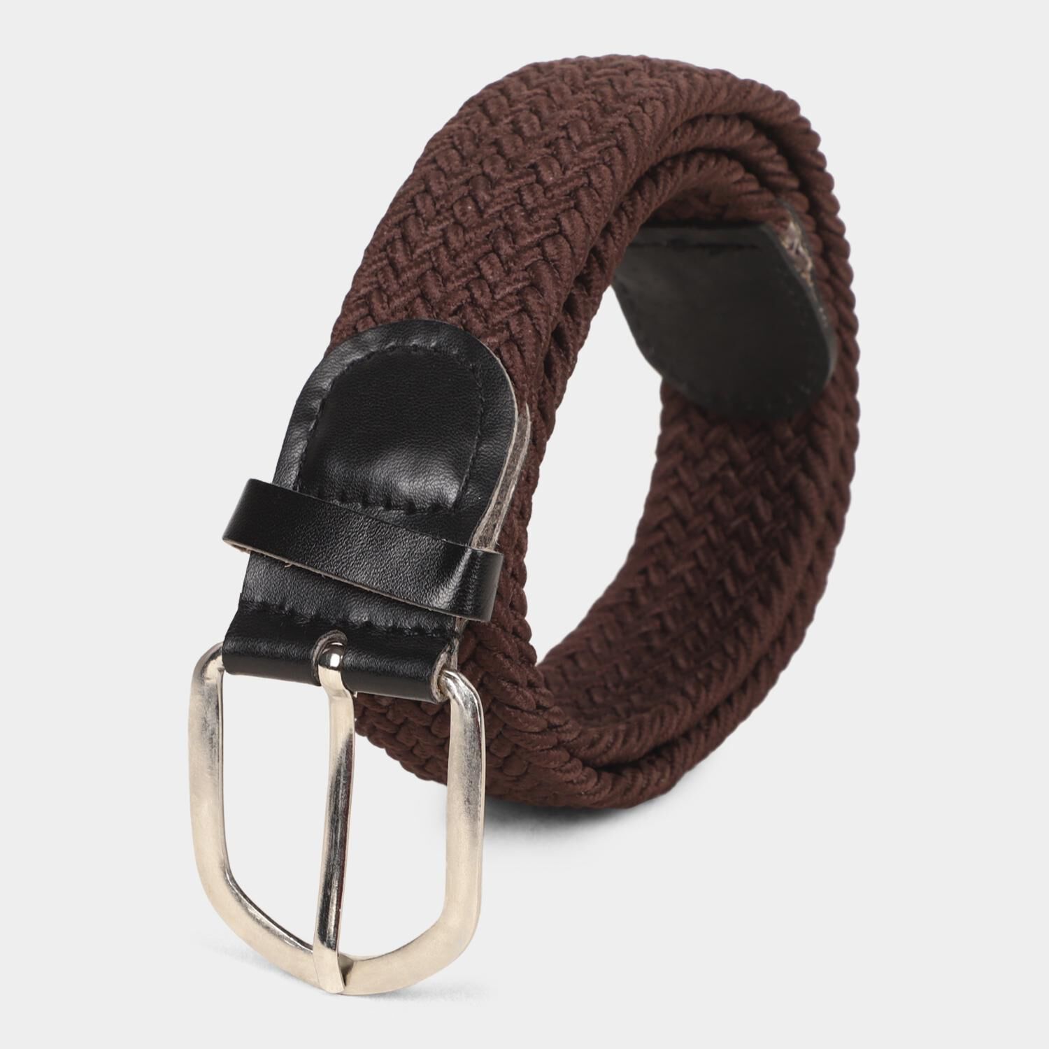 Black Tie                         Men's Brown Canvas Casual Belt