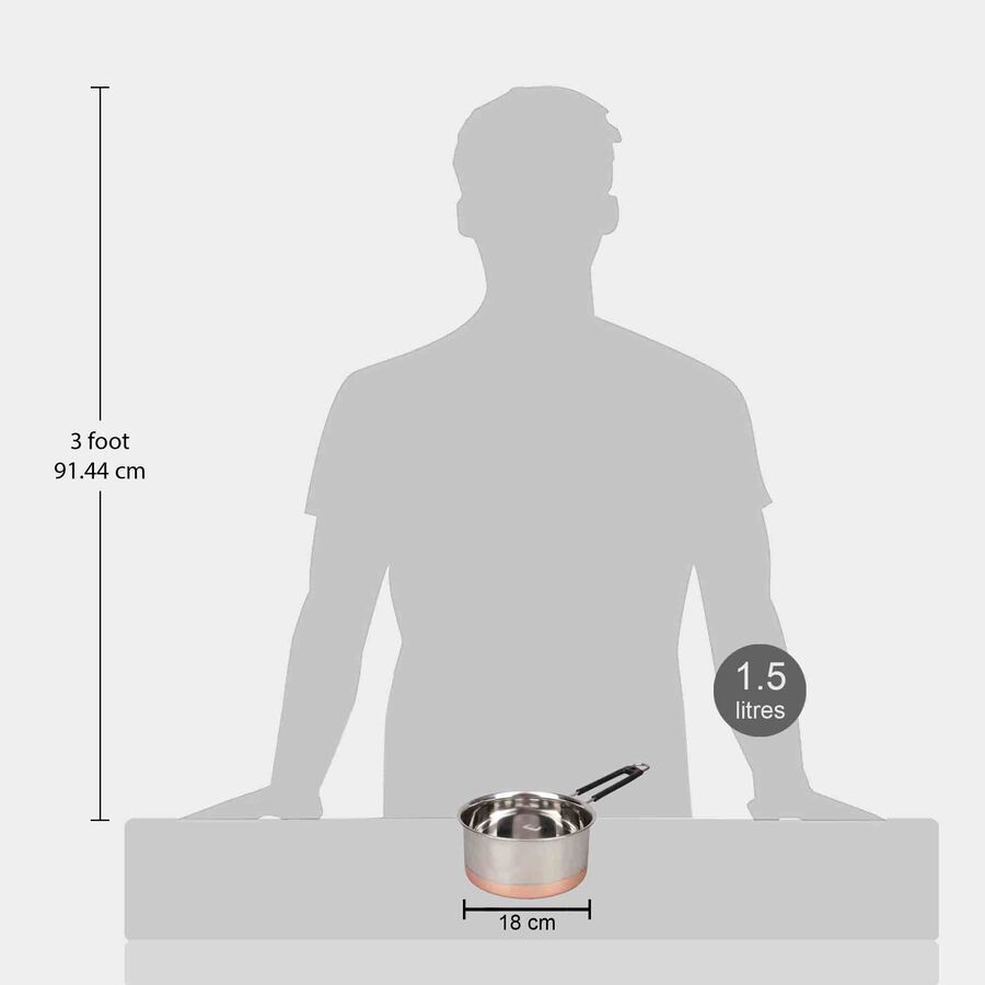 1.5 L Stainless Steel Sauce Pan, Induction Compatible, , large image number null