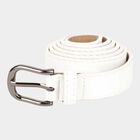 Women's White Polyurethane Belt, , small image number null