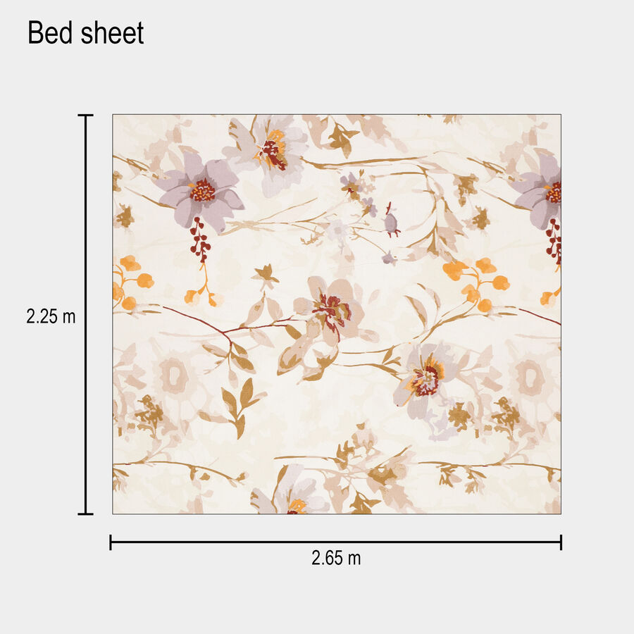 120 GSM White Polyester Double Bedsheet, , large image number null