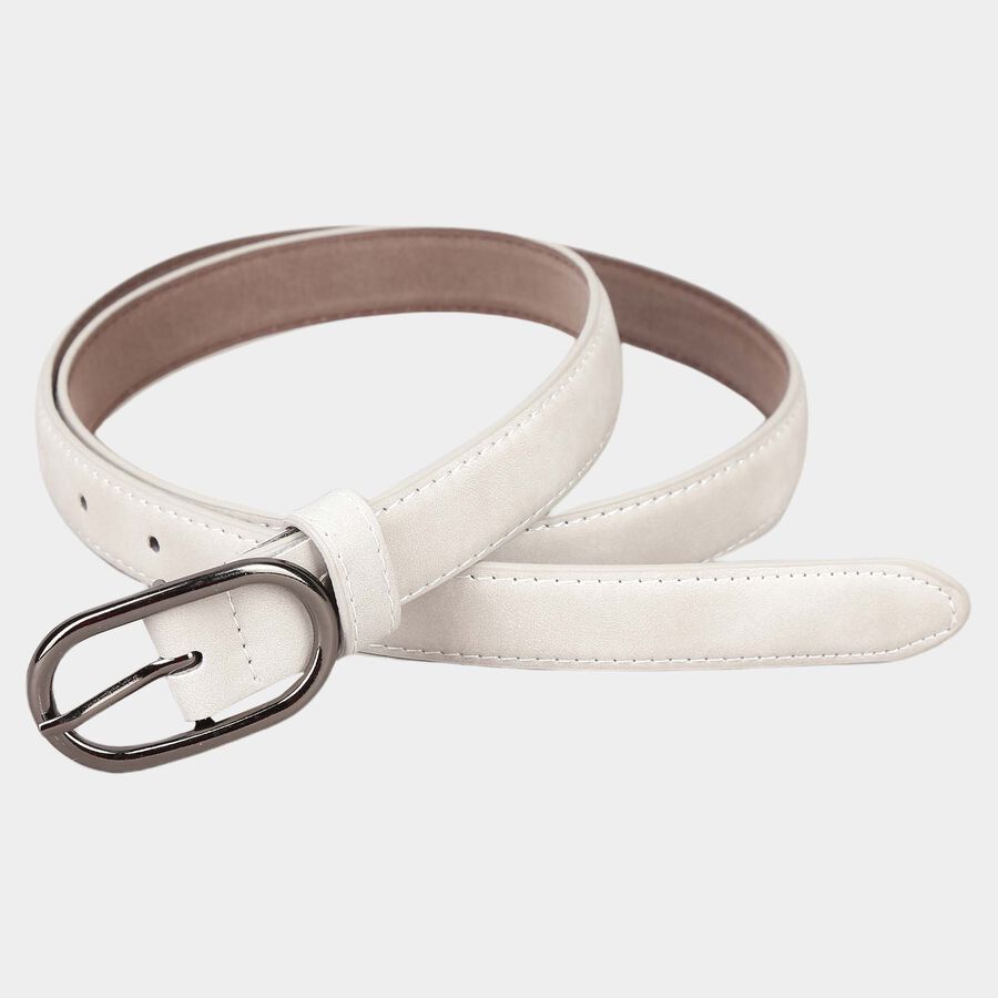 Women's Grey Polyurethane Belt, , large image number null