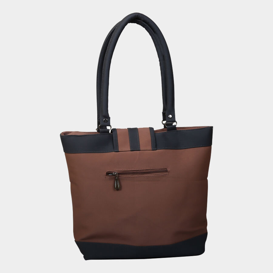 Women's Peach Polyurethane Tote Bag, , large image number null