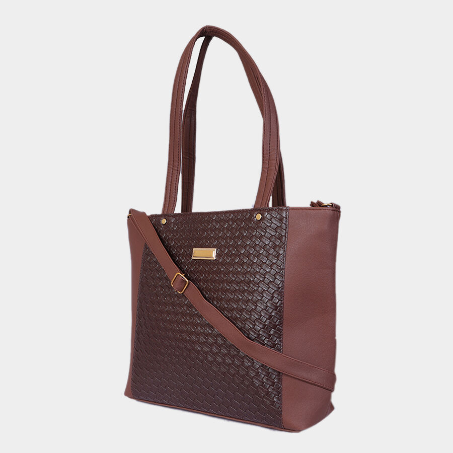 Women Solid Brown Handbag, , large image number null
