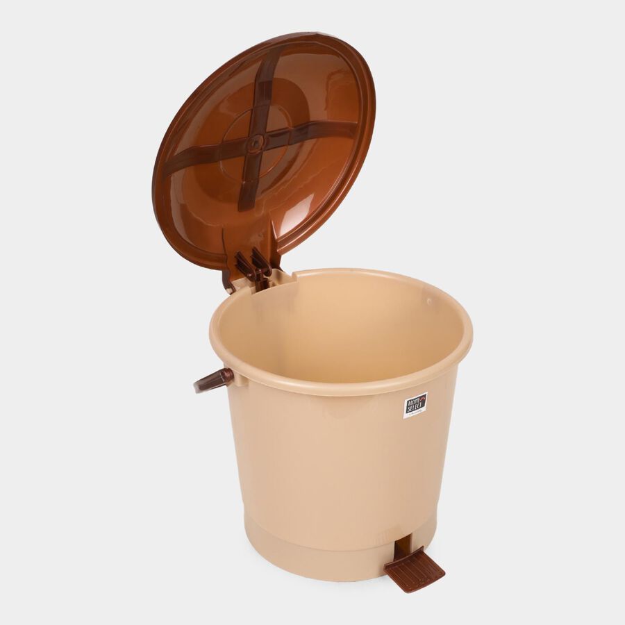 6 L Brown Plastic Dustbin, , large image number null