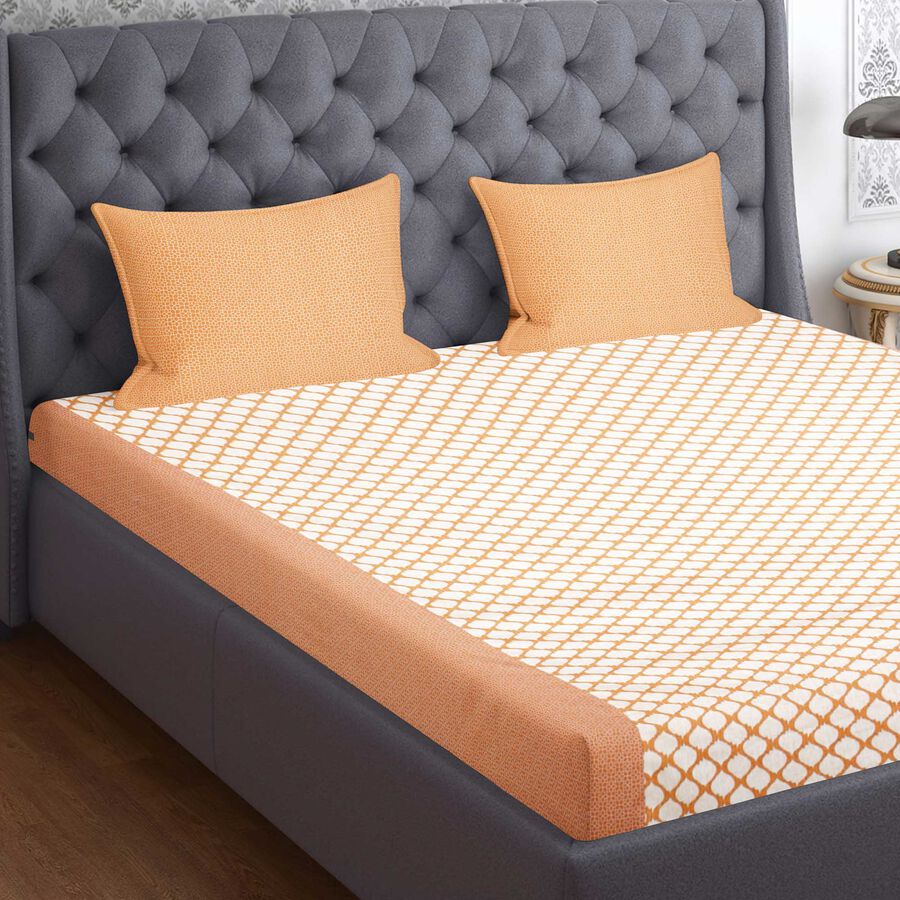 104 TC Cotton Double Bedsheet with 2 Pillow Covers, , large image number null