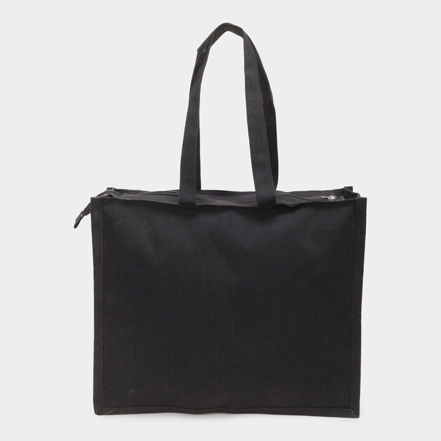 Women's Black Canvas Tote Bag, , large image number null