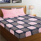Blue Microfiber Double Bedsheet with Pillow Cover, , small