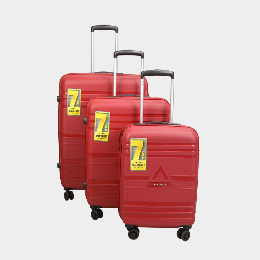 8-Wheel Red PVC Matee Hard Case Trolley, Small + Medium + Large, , large image number null