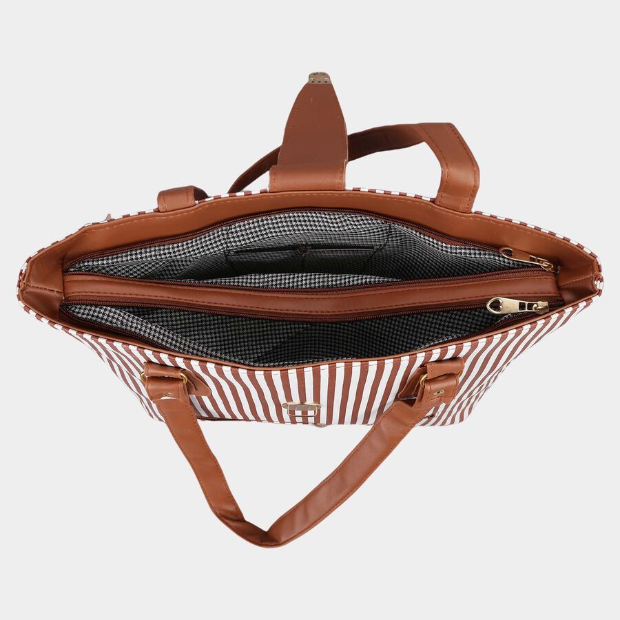 Women's Tan Polyurethane Tote Bag, , large image number null