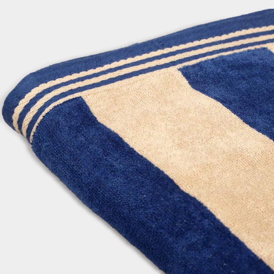 370 GSM Blue Cotton Bath Towel, , large