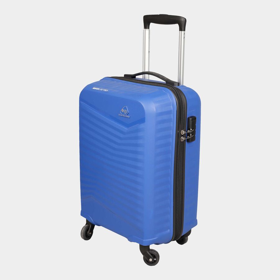 4-Wheel Blue PVC Matee Hard Case Trolley, Small, , large image number null