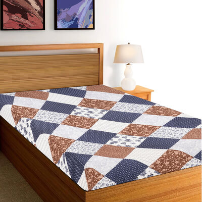 Blue Microfiber Single Bedsheet