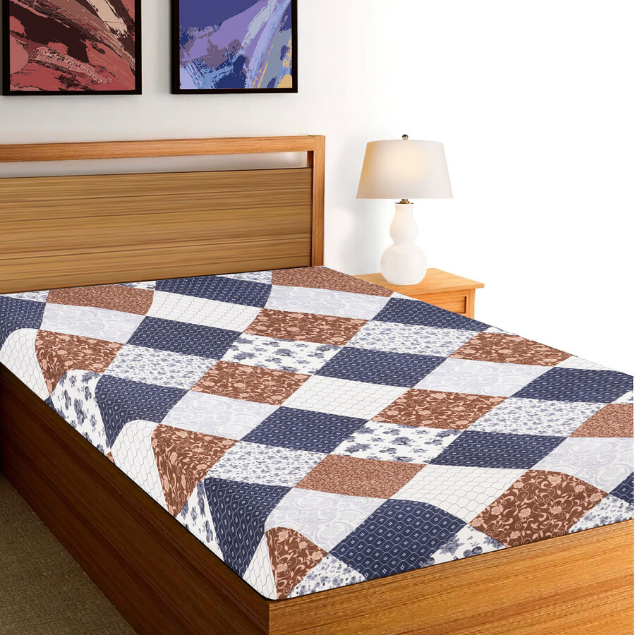 Blue Microfiber Single Bedsheet, , large image number null