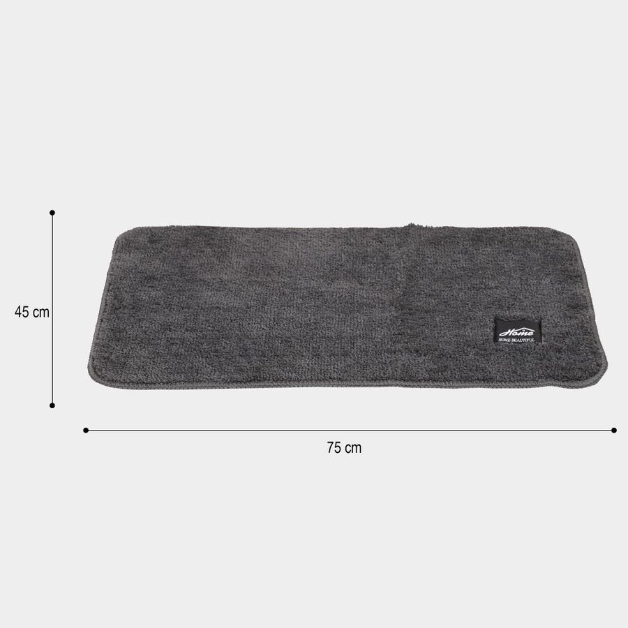 Anti-Skid Grey Microfiber Door Mat, , large