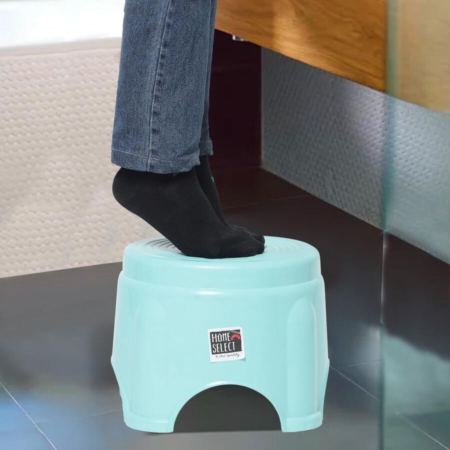 Blue Plastic Bath Stool, , large