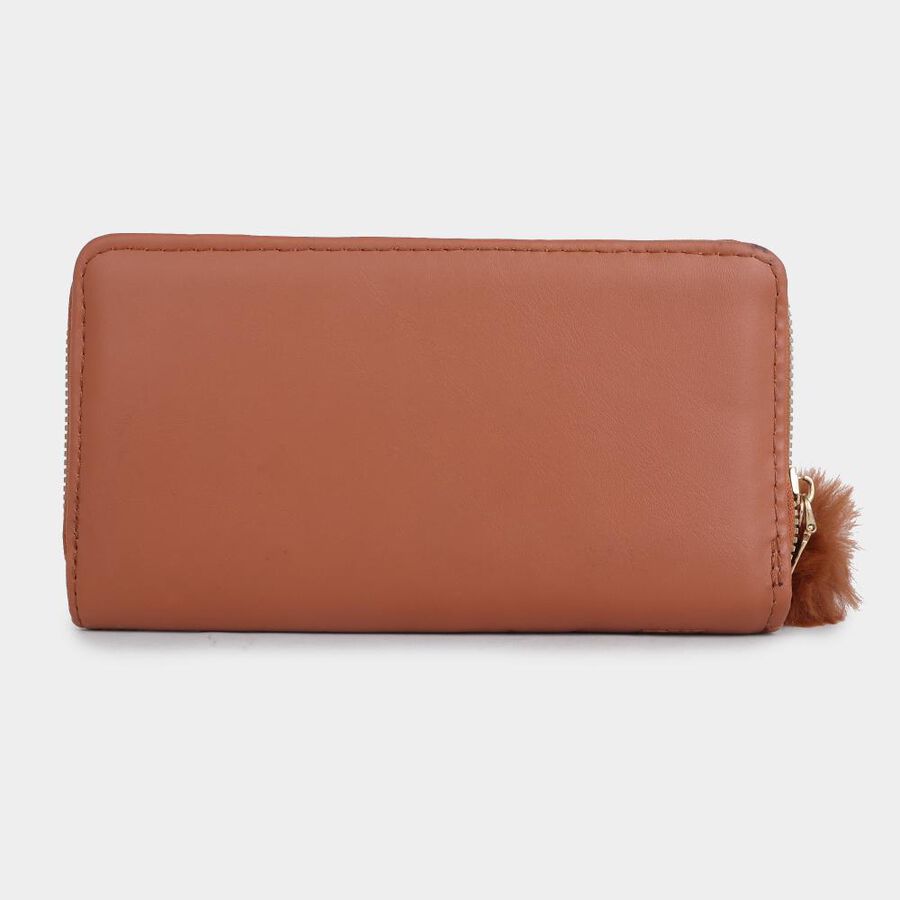 Women's Tan Polyurethane Long Wallet, , large image number null