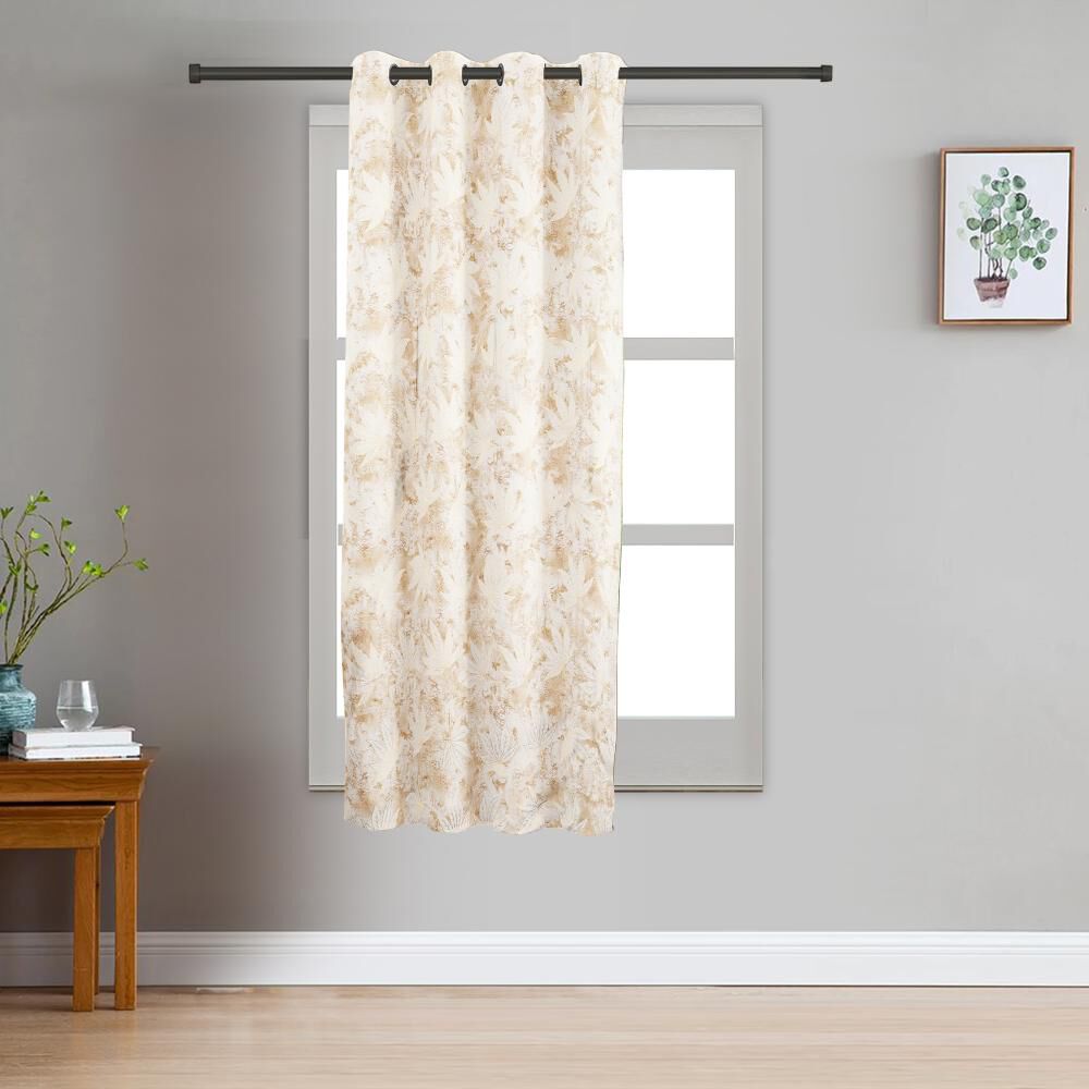 Home Beautiful                         5 ft. Beige Polyester Curtain