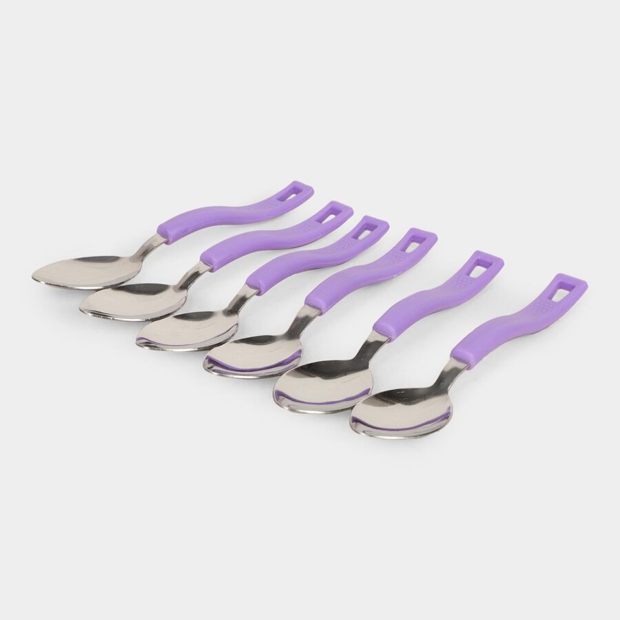 6 Pcs. Steel Dessert Spoon, , large image number null