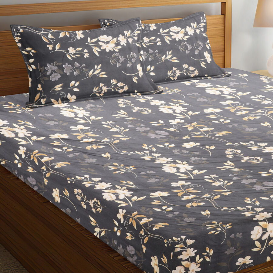 120 GSM Blue Microfiber Double Bedsheet, , large image number null