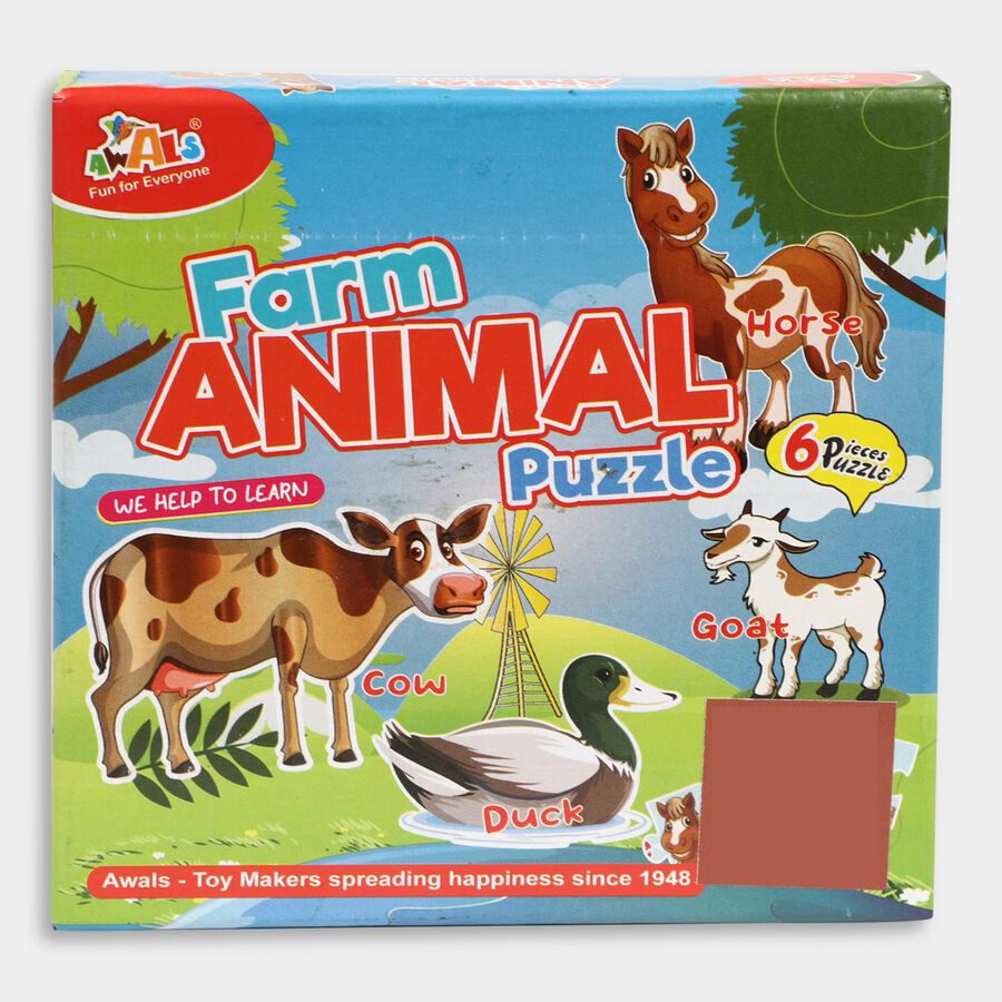 Farm Animals Jigsaw Puzzle 6 Pcs, , large image number null