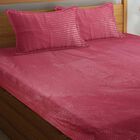 Maroon Microfiber Double Bedsheet with Pillow Cover, , small
