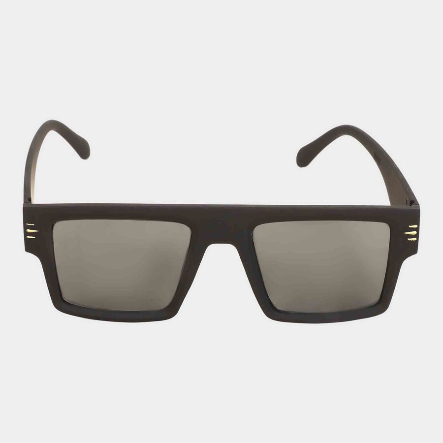 Men's Plastic Clear Glass Rectangle Sunglasses, , large image number null