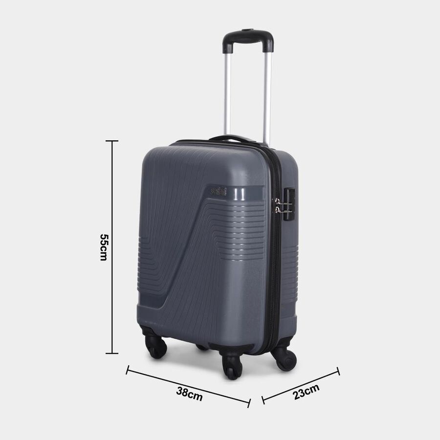 4-Wheel Dark Grey Polypropylene Hard Case Trolley, Small, , large image number null
