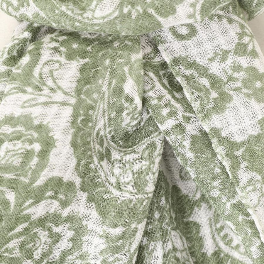 Women's White Viscose Scarf, , large image number null