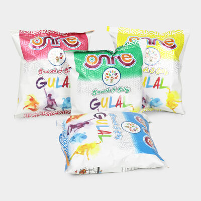 Holi Gulal Set of 4, Green|Yellow|Red|Blue