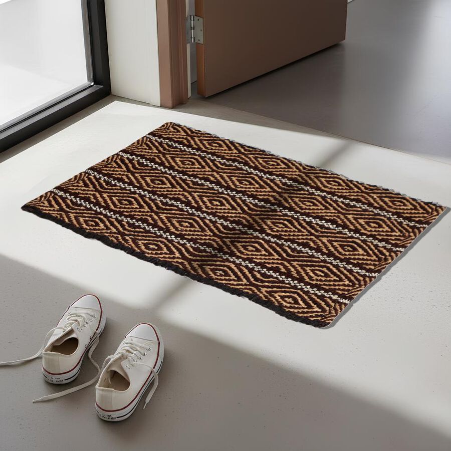 Brown Polyester Cotton Door Mat, , large image number null