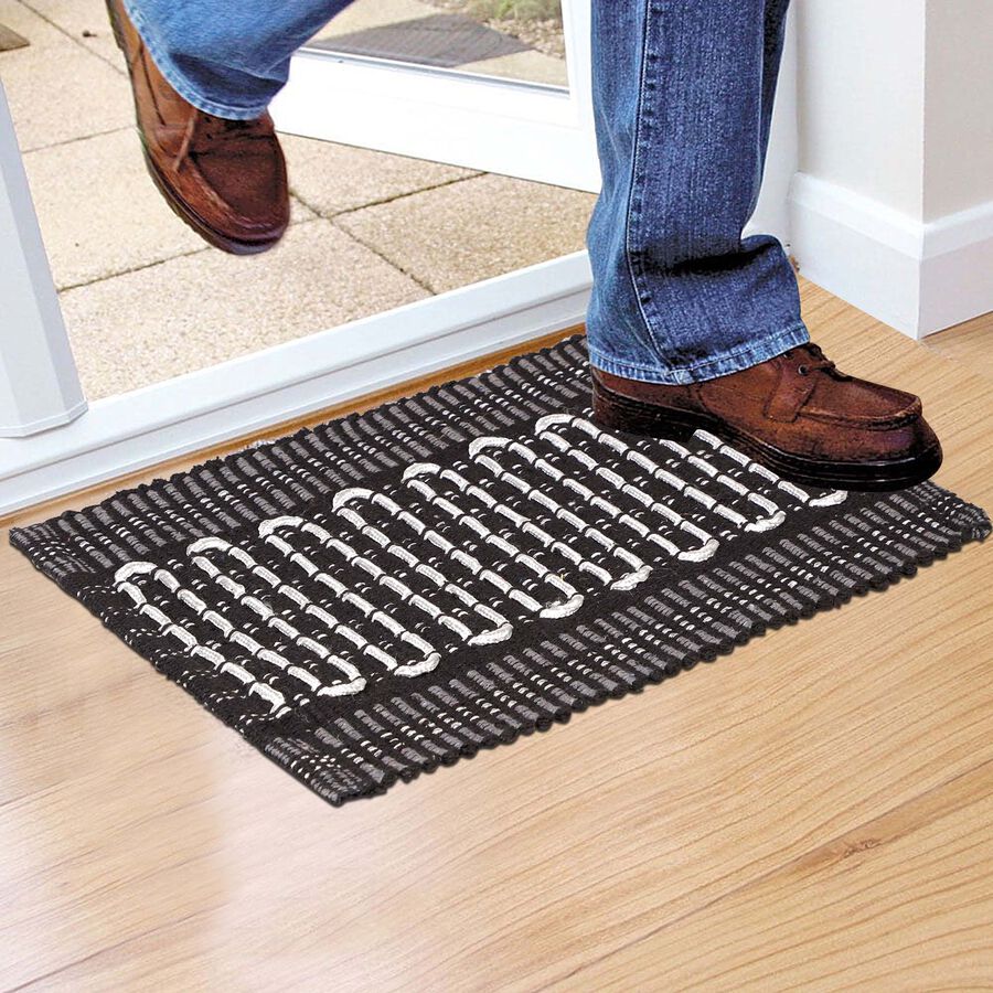 Grey Polyester Cotton Door Mat, , large image number null