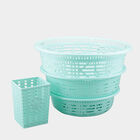 Green Plastic Basket, Set of 4, , small image number null