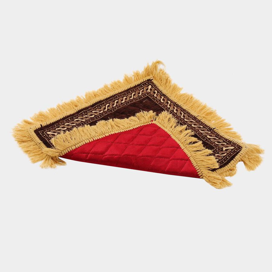 Brown Polyester Pooja Mat , , large