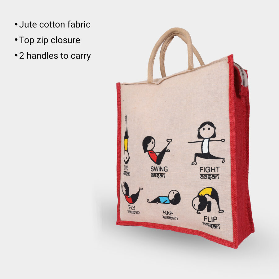 Women's Printed Jute Cotton Shopping Bag, Large, , large image number null