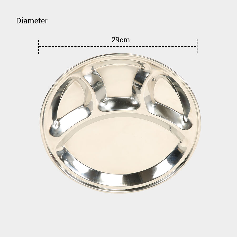 Stainless Steel Partition Plate (Thali) - 29cm, , large image number null