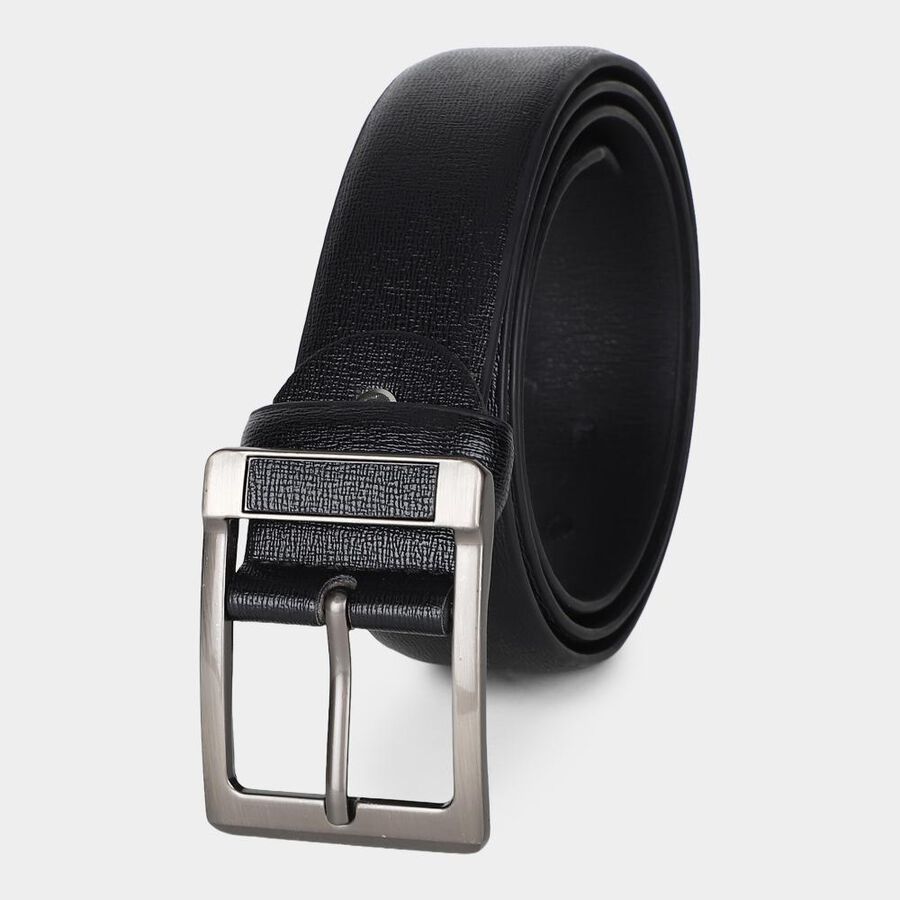 Men's Black PU Formal Belt , , large