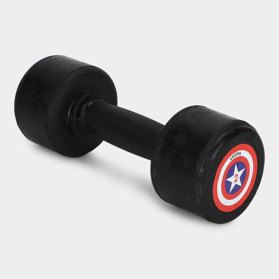 Black Rub-Iron Dumbbells, , large
