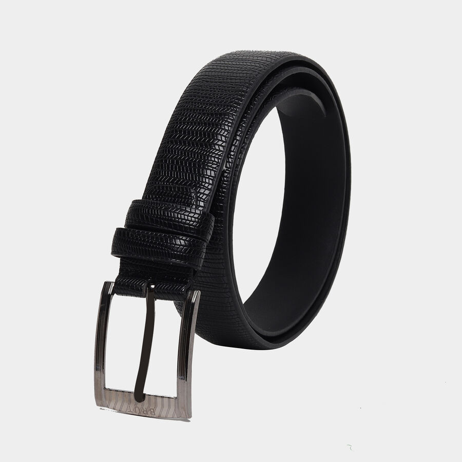 Men's Black Polyurethane Formal Belt, , large image number null